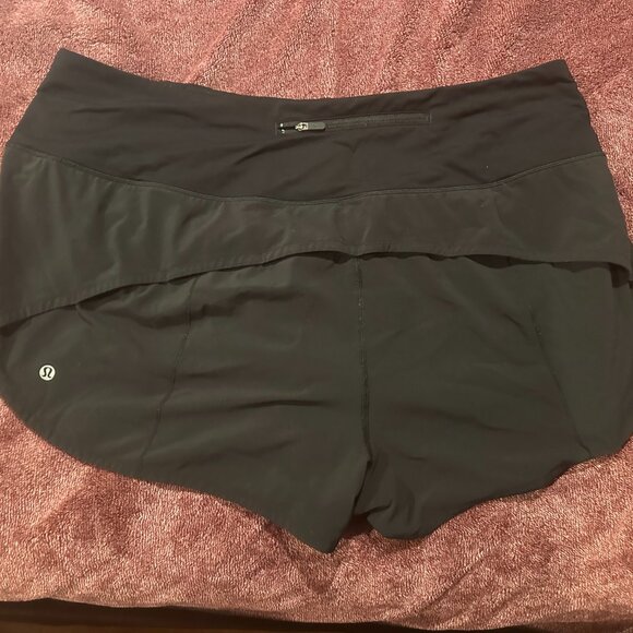 Lululemon Womens Speed Up High-Rise Lined Short 4" Black Size 18 Excellent - Picture 3 of 3